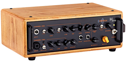 H ONE, tête d'ampli 100W, deux canaux, réverb & chorus intégrés, avec housse de transport, naturel satiné et noir
