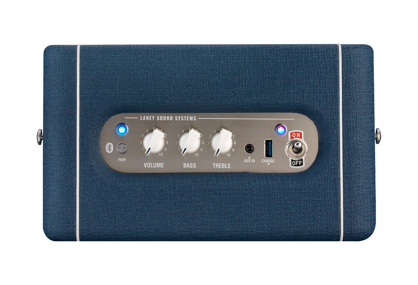 Enceinte amplifiée stéréo SOUND SYSTEM F67, look Lionheart, Bluetooth 4.1, 1 x 4" double bobine, 2 tweeters à dôme 0.8", bleu