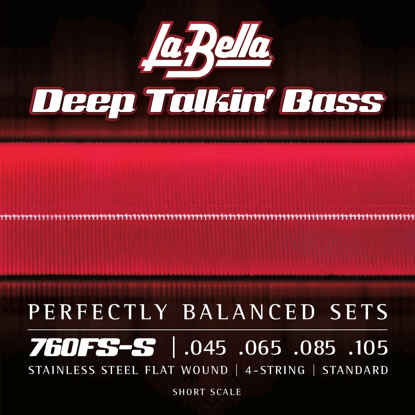 Jeu pour basse électrique Short Scale DEEP TALKIN' BASS FLATS, acier inoxydable, filé plat, 4 cordes Standard (45-65-85-105)