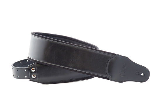 Courroie modèle B-CHARM, extérieur synthétique, largeur 8 cm, longueur 98 à 153 cm, porte-médiators intégré, noir