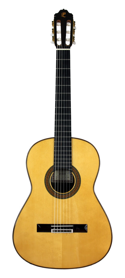 CONSERVATORY SP, table épicéa massif, f/e palissandre indien massif, barrage lattice, touche ébène, soft case