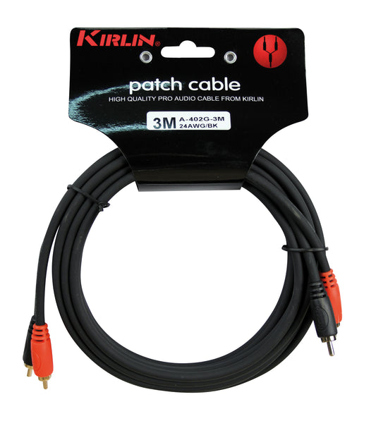 Câble patch ENTRY 2x RCA/2x RCA, 3 mètres, noir