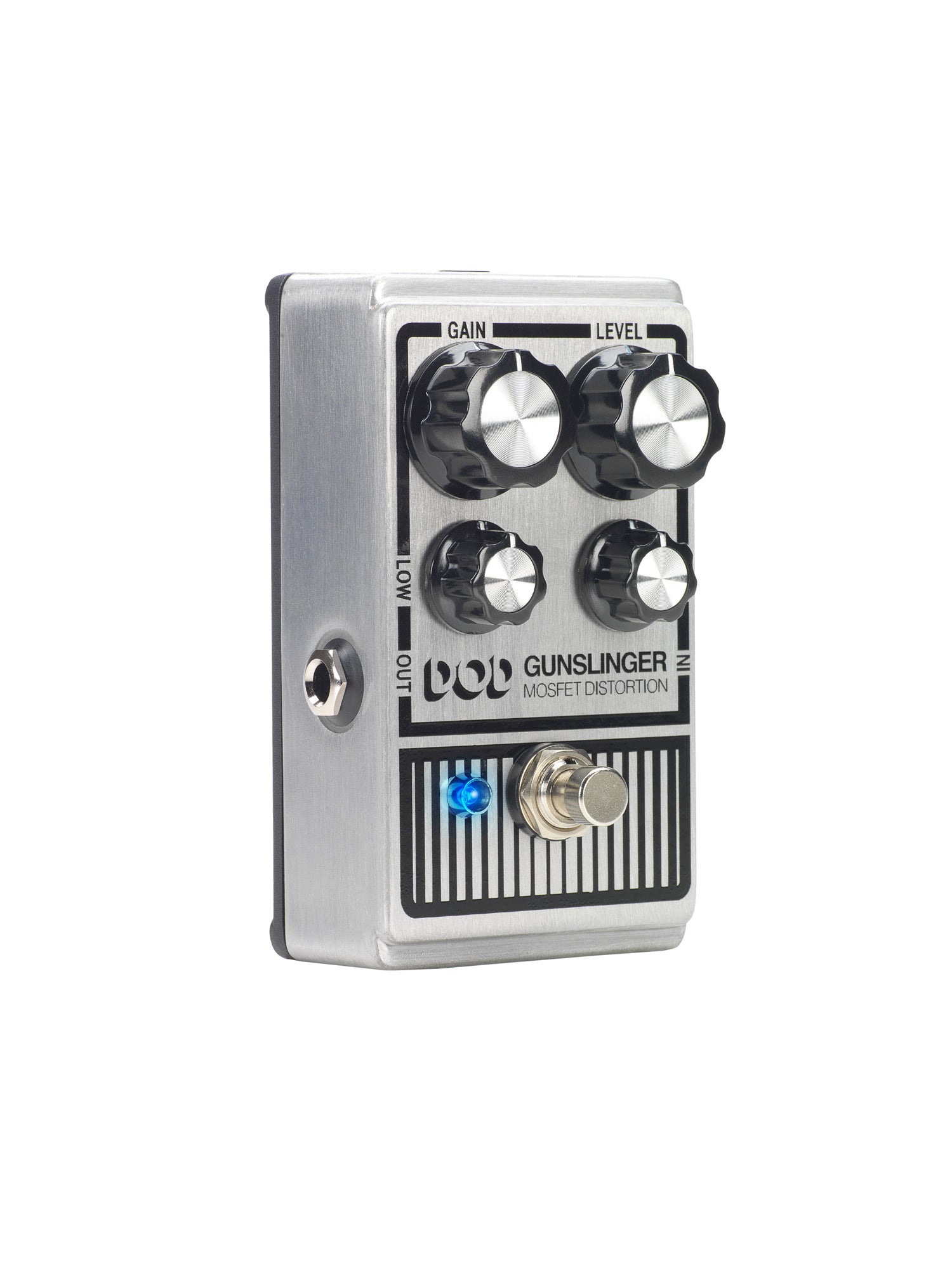 Pédale GUNSLINGER, distorsion Mosfet, fonctionnement sous 9 ou 18V, True Bypass, métal brossé