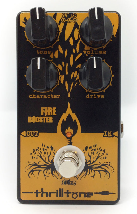 Pédale FIRE BOOSTER, overdrive mid-gain, technologie brevetée Cellular Clipping, jaune et noir
