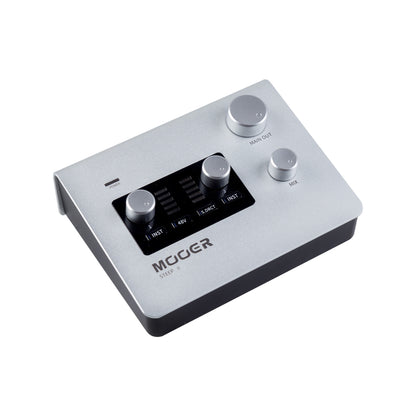 Interface audio STEEP II, 2 canaux, deux entrées combo XLR/Jack, alimentation fantôme, USB type C 2.0, MIDI In/Out, argent