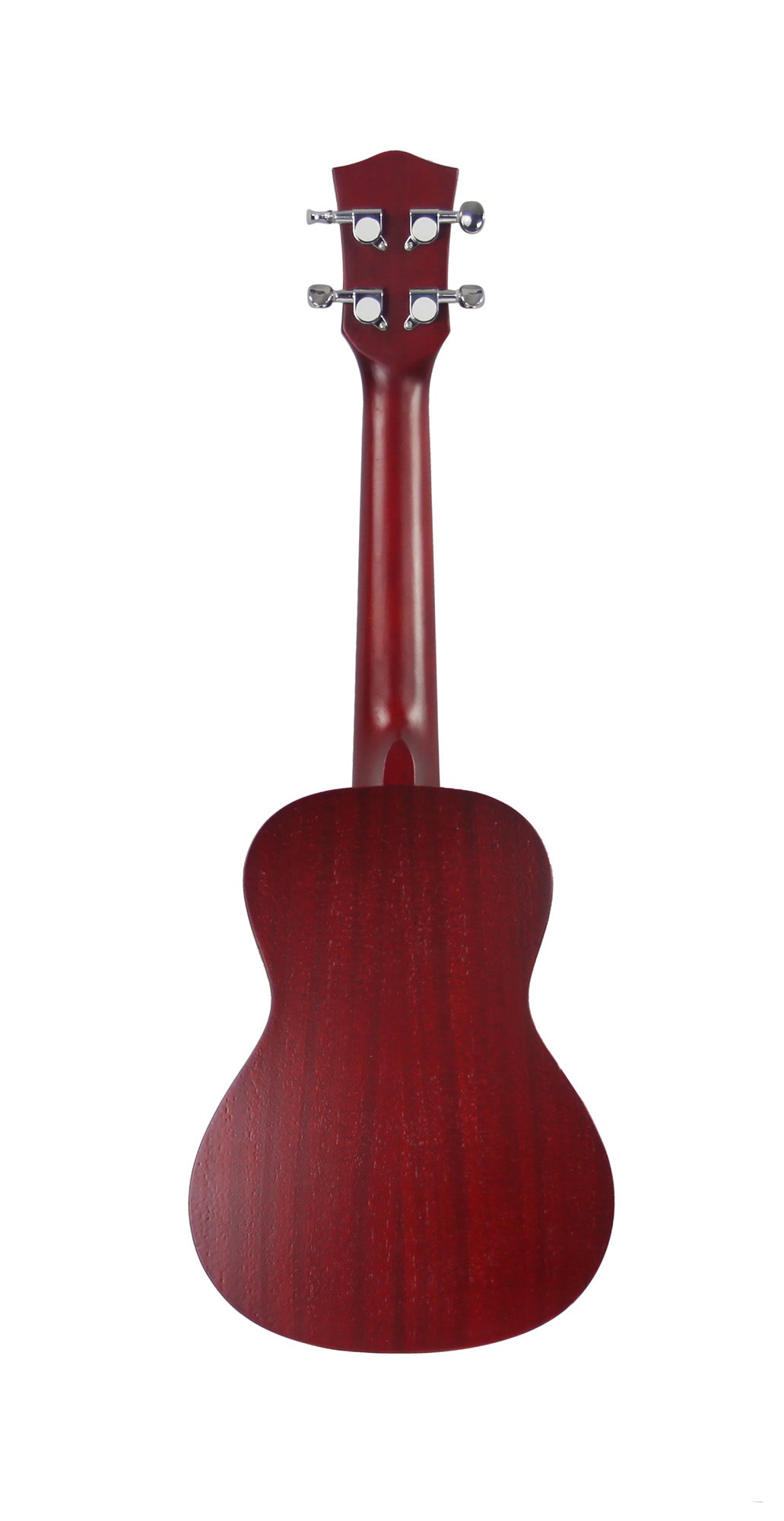 Ukulélé Concert, table sapele, fond & éclisses sapele, rosace gravée, touche & chevalet noyer, avec housse, rouge