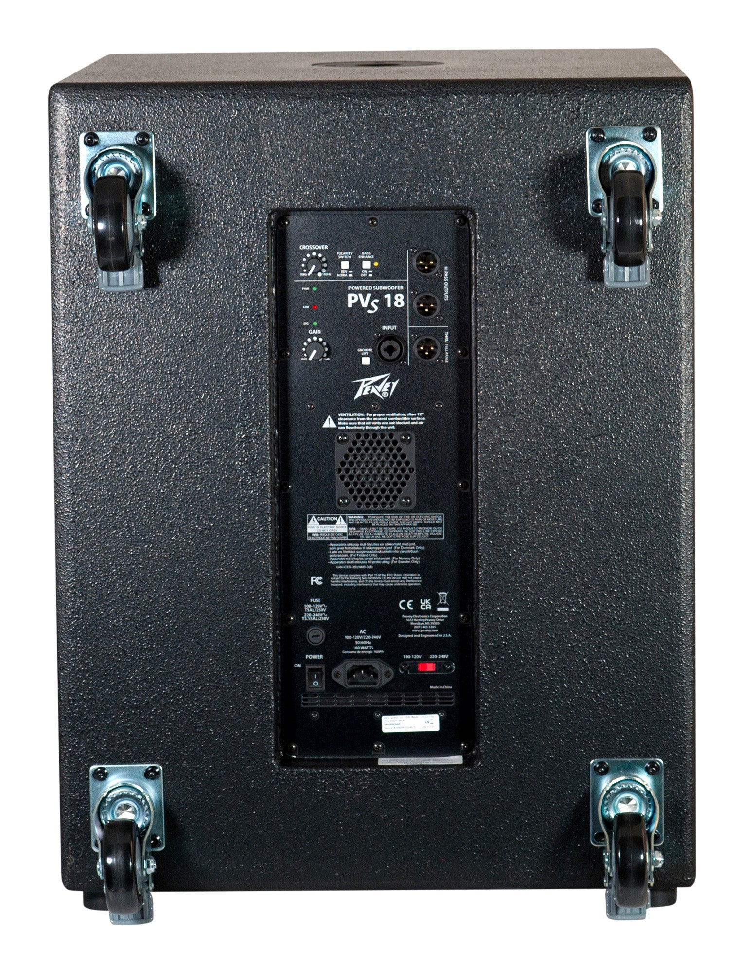 Caisson de basse amplifié 1000W, subwoofer 18", traitement DSP, Bass Enhance, noir