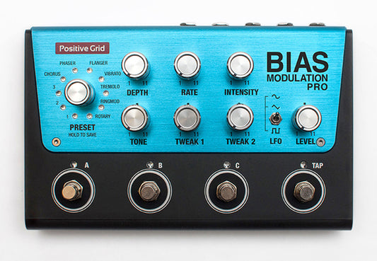 BIAS Modulation Pro, pédale modulation, 1.3 kg, avec alimentation, noir et bleu