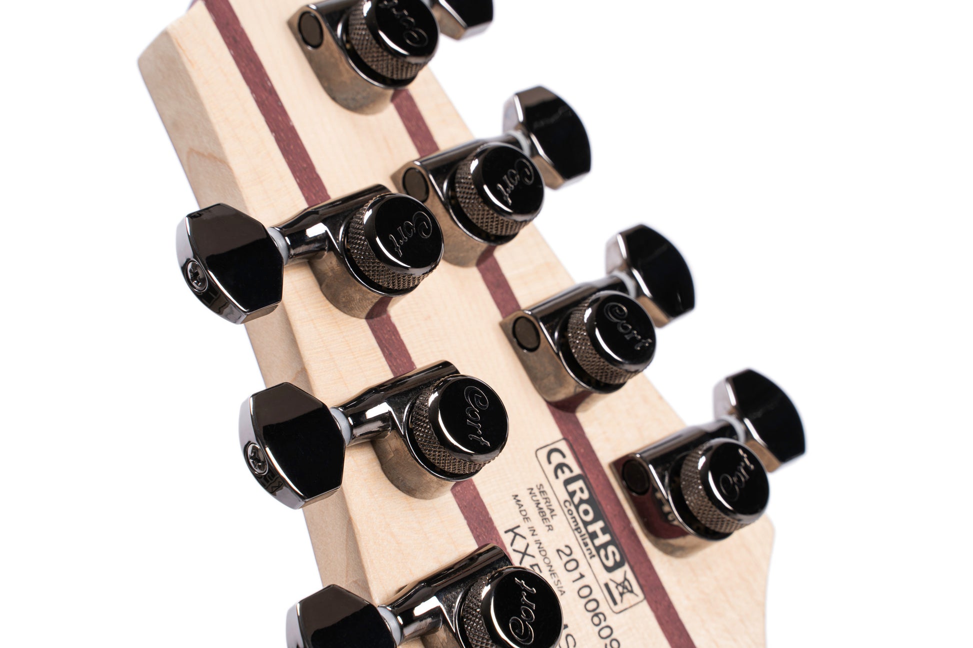 KX507MS, modèle 7 cordes, corps acajou, table peuplier figuré, touche ébène, micros Fishman Fluence, star dust green