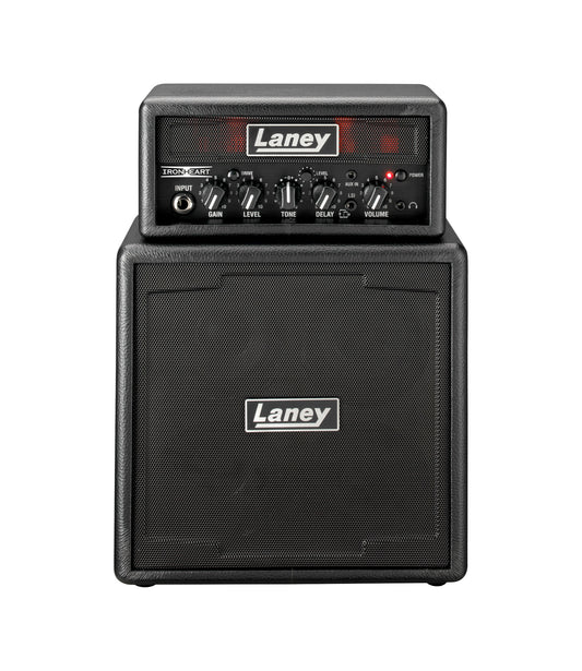 Ampli guitare MINISTACK-IRON stéréo 2x 3W, look Ironheart, 4 x HP 3", 2 canaux, connectique LSI, noir