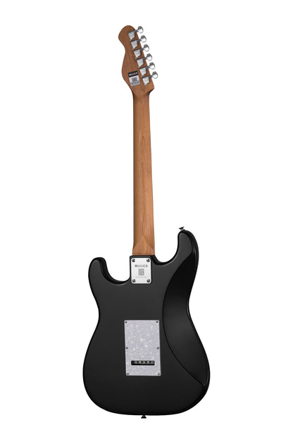 MOOER MSC10PRO, corps peuplier, manche érable torréfié satiné, touche ébène tech, noir crème, avec housse