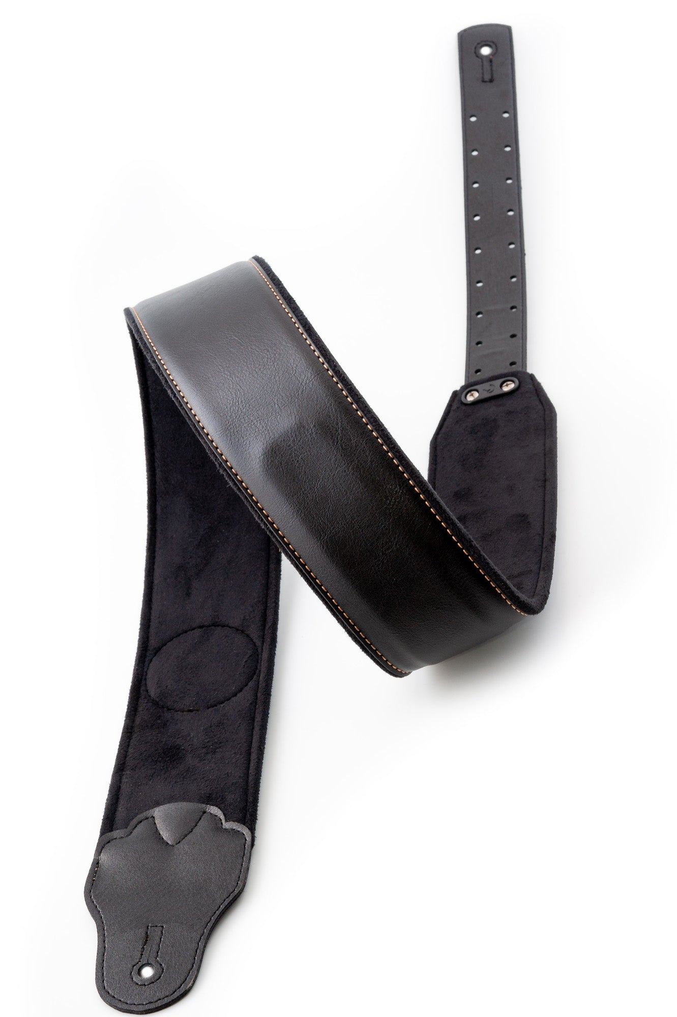 Courroie modèle TATOO PIN-UP, extérieur synthétique, largeur 7 cm, longueur 98 à 153 cm, porte-médiators intégré, noir