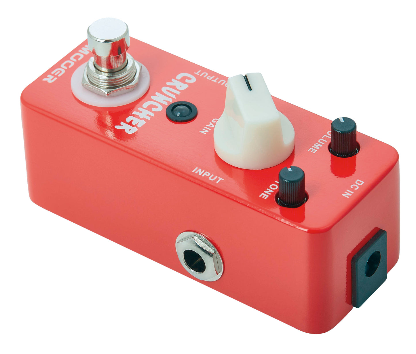 Pédale CRUNCHER, distorsion hi gain avec de puissants médiums, boîtier métal, true bypass, rouge