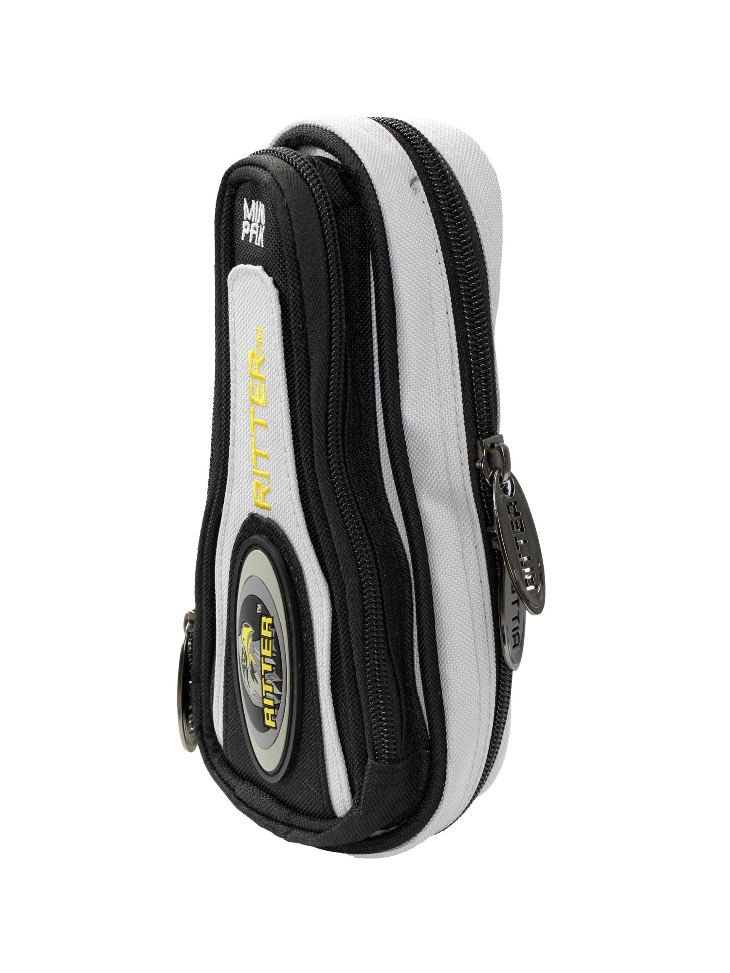 Mini sac, 1 poche, scratch ceinture, gris et noir