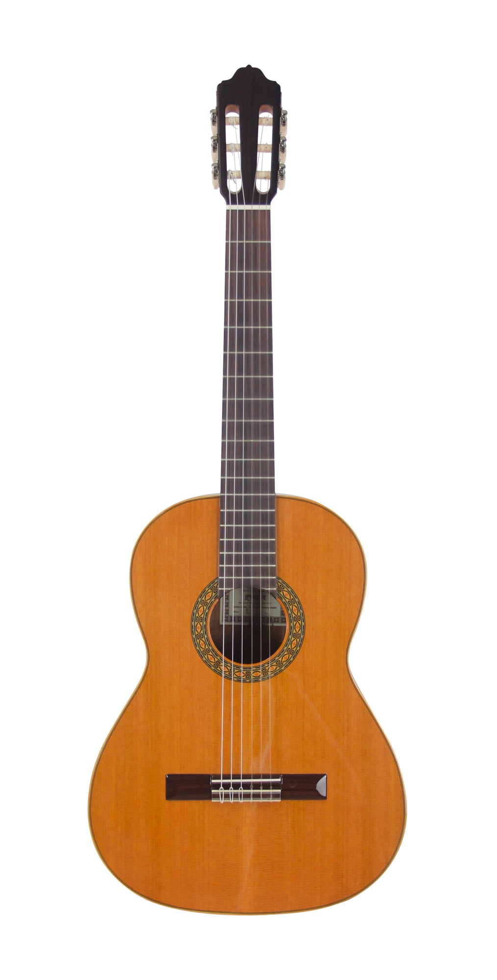 MOD.1, table cèdre massif, fond & éclisses acajou, touche palissandre, satiné, table brillante