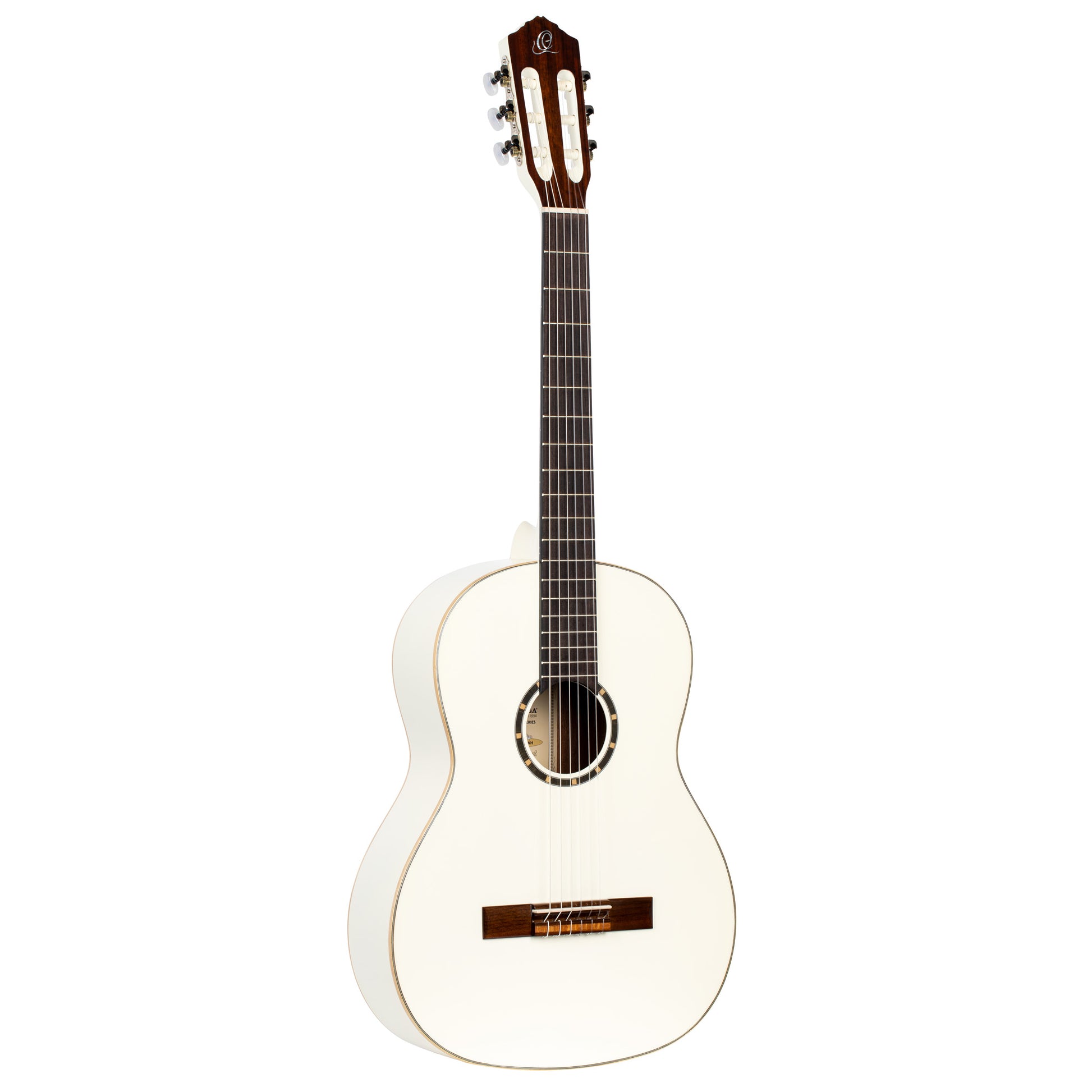 R121SNWH, modèle Slim Neck, table épicéa, fond & éclisses acajou, manche acajou (sillet 48 mm), housse, blanc brillant