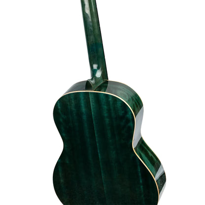 R121SNOC, modèle Slim Neck, table épicéa, fond & éclisses acajou, manche acajou (sillet 48 mm), housse, bleu océan brillant