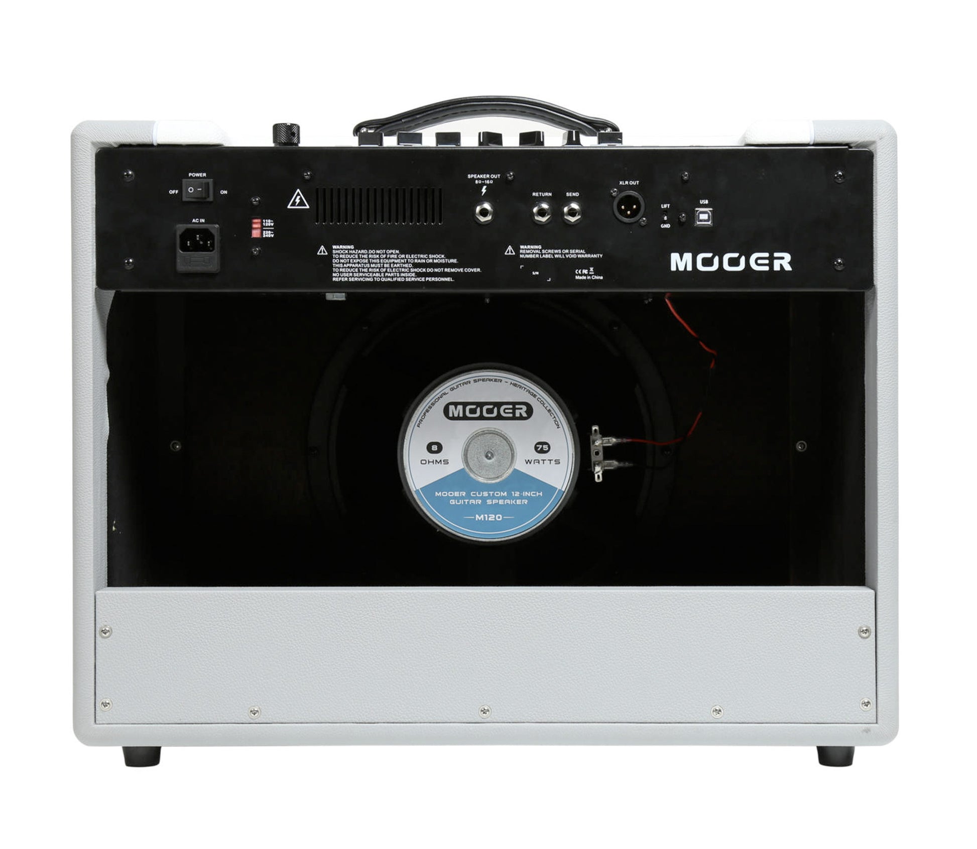 Ampli SD75, 75W, HP 12", 25 modélisations d'amplis, ampli de puissance Class A/B, 28 pédales d'effet intégrées, blanc