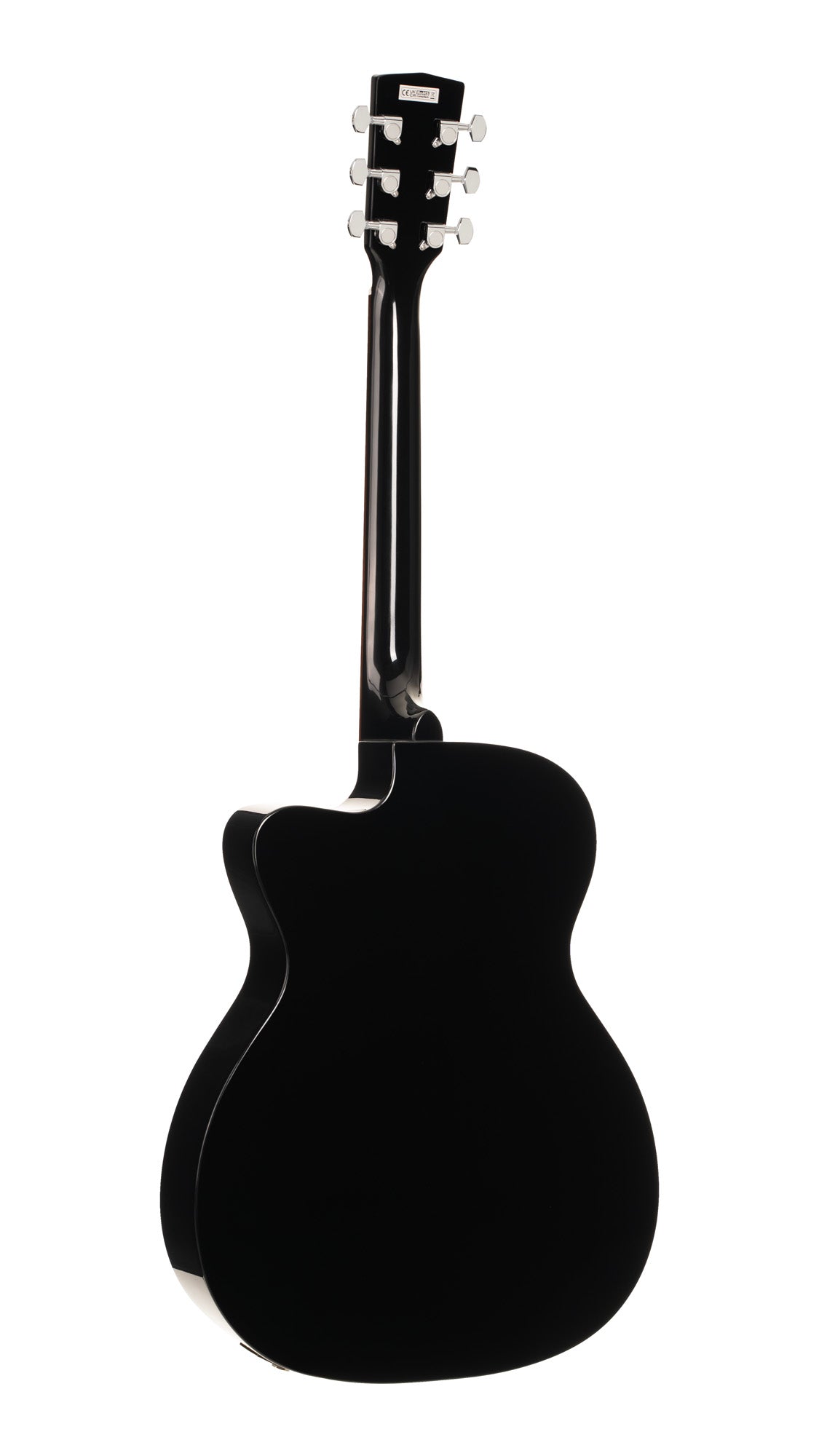 L60, forme Orchestra Model, pan coupé, table épicéa massif, fond & éclisses acajou, touche laurier, EQ CE304T, noir brillant
