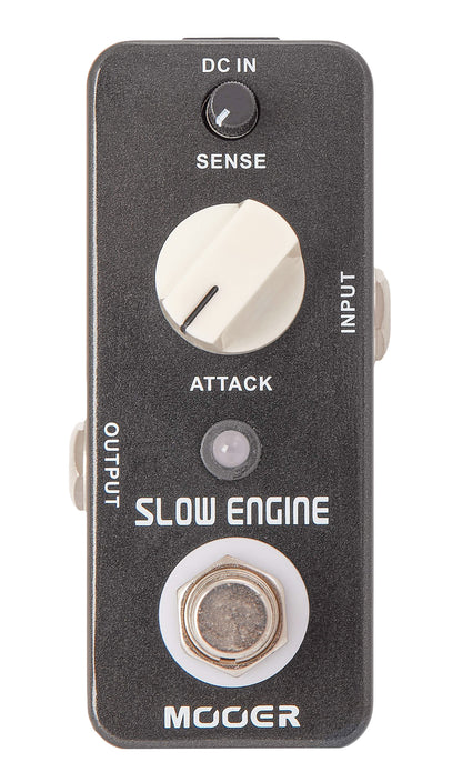 Pédale SLOW ENGINE, slow motion (atténuation de l'attaque pour simuler un son violon), boîtier métal, true bypass, noir