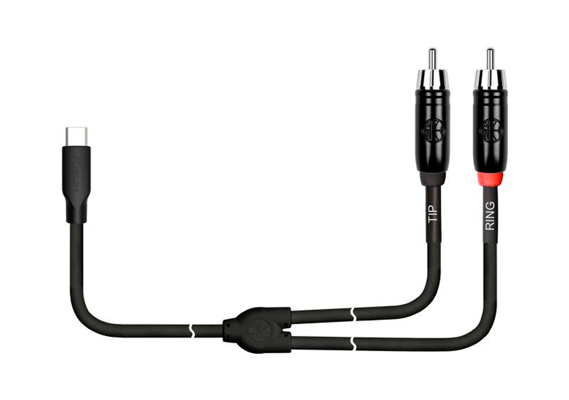 Câble patch USB-C/2x RCA, 3 mètres, noir