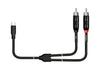 Kirlin UYC394-3BK 3M USB Y-kabel met 2 RCA-connectoren, zwart