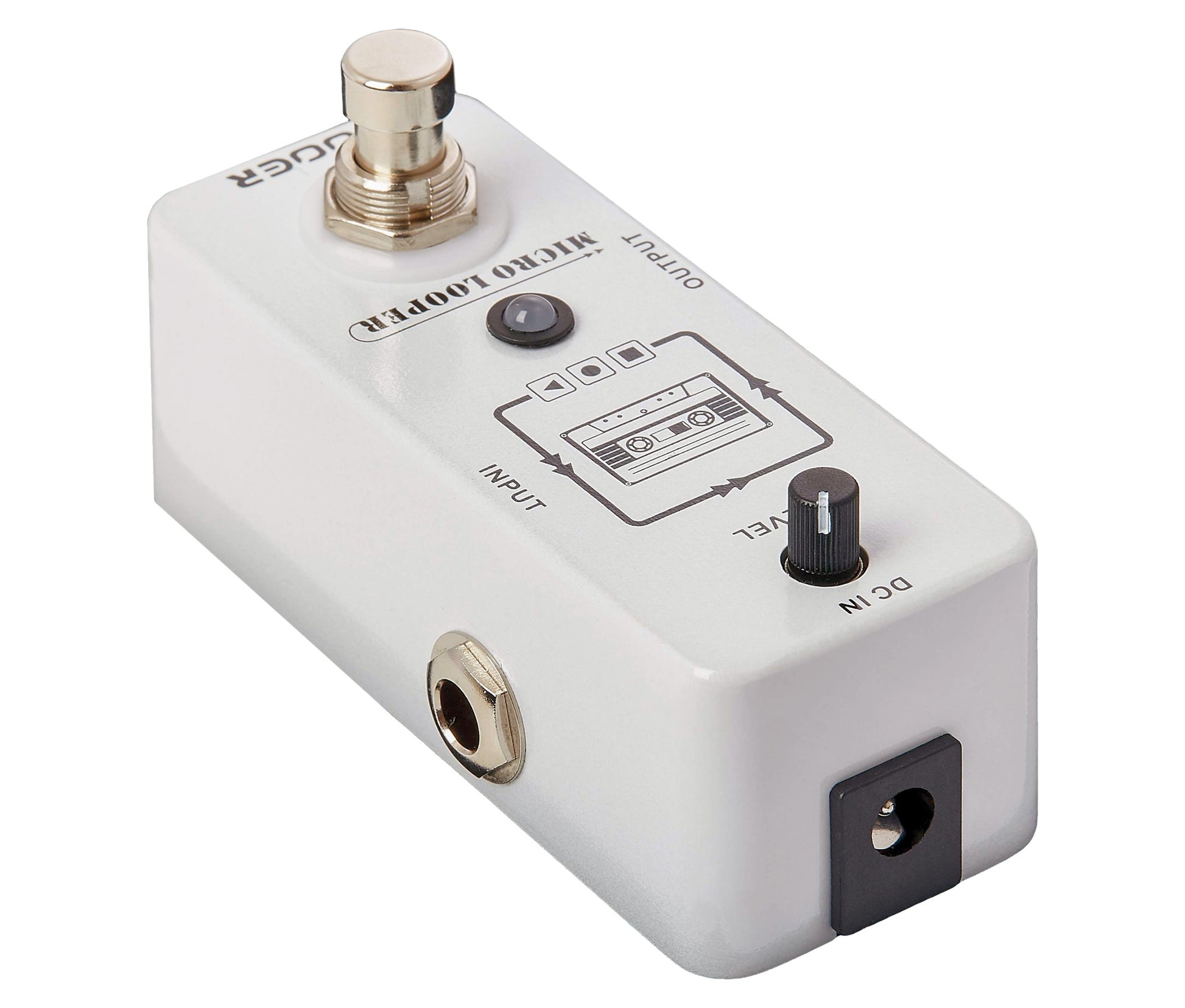 Pédale MICRO LOOPER, looper, overdubs illimités, jusqu'à 30 minutes d'enregistrement, boîtier métal, true bypass, blanc