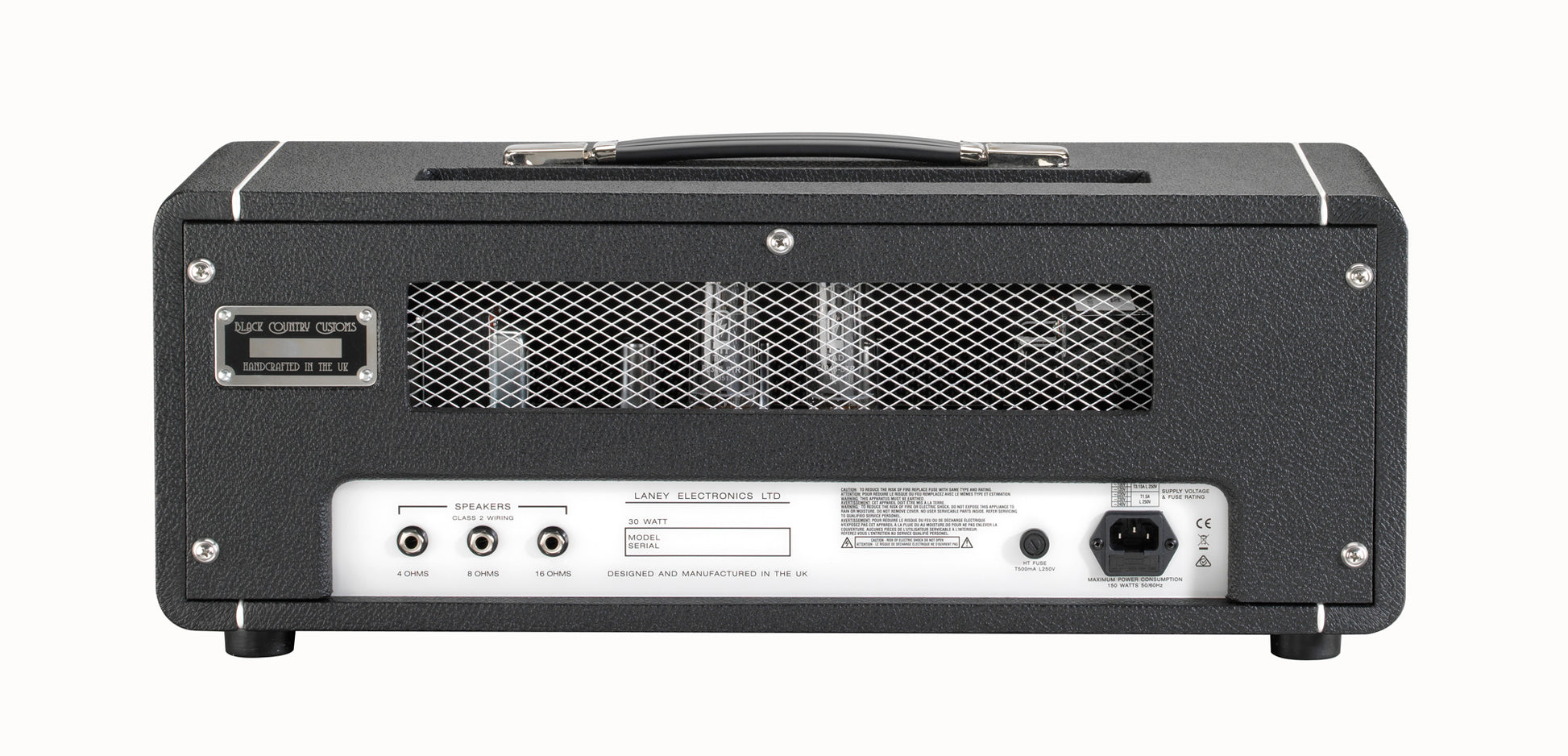 Tête à lampes 30W Class A/B (2x EL34), préampli à lampes (3x 12AX7), série Black Country Customs (Made in UK), noir