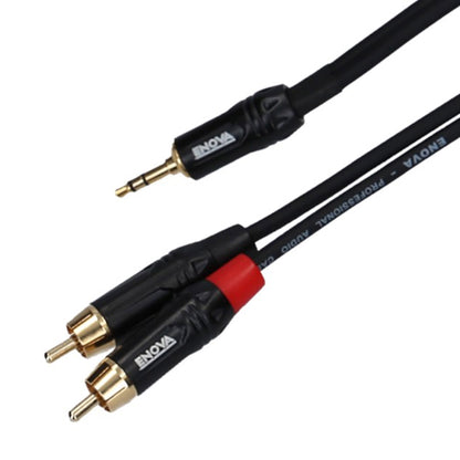 Câble patch Mini Jack stéréo/2x RCA mono, 3 mètres, noir