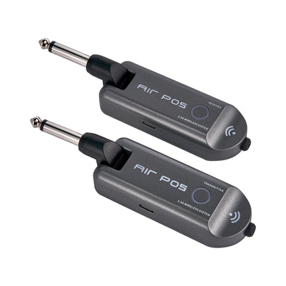 Système sans-fil pour guitare 4 canaux, émetteur et récepteur rechargeables, bande de fréquence 2.4 GHz, gris
