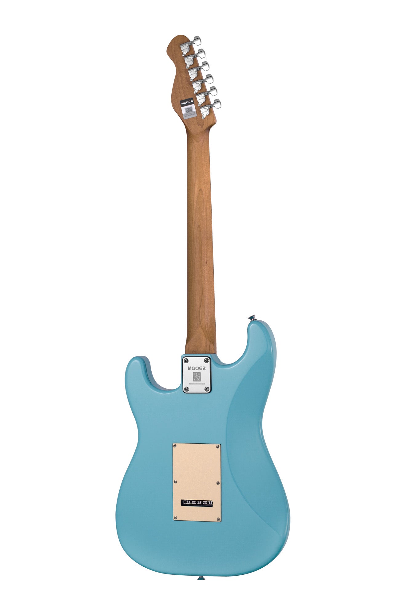 MOOER MSC10PRO, corps peuplier, manche érable torréfié satiné, touche ébène tech, bleu, avec housse