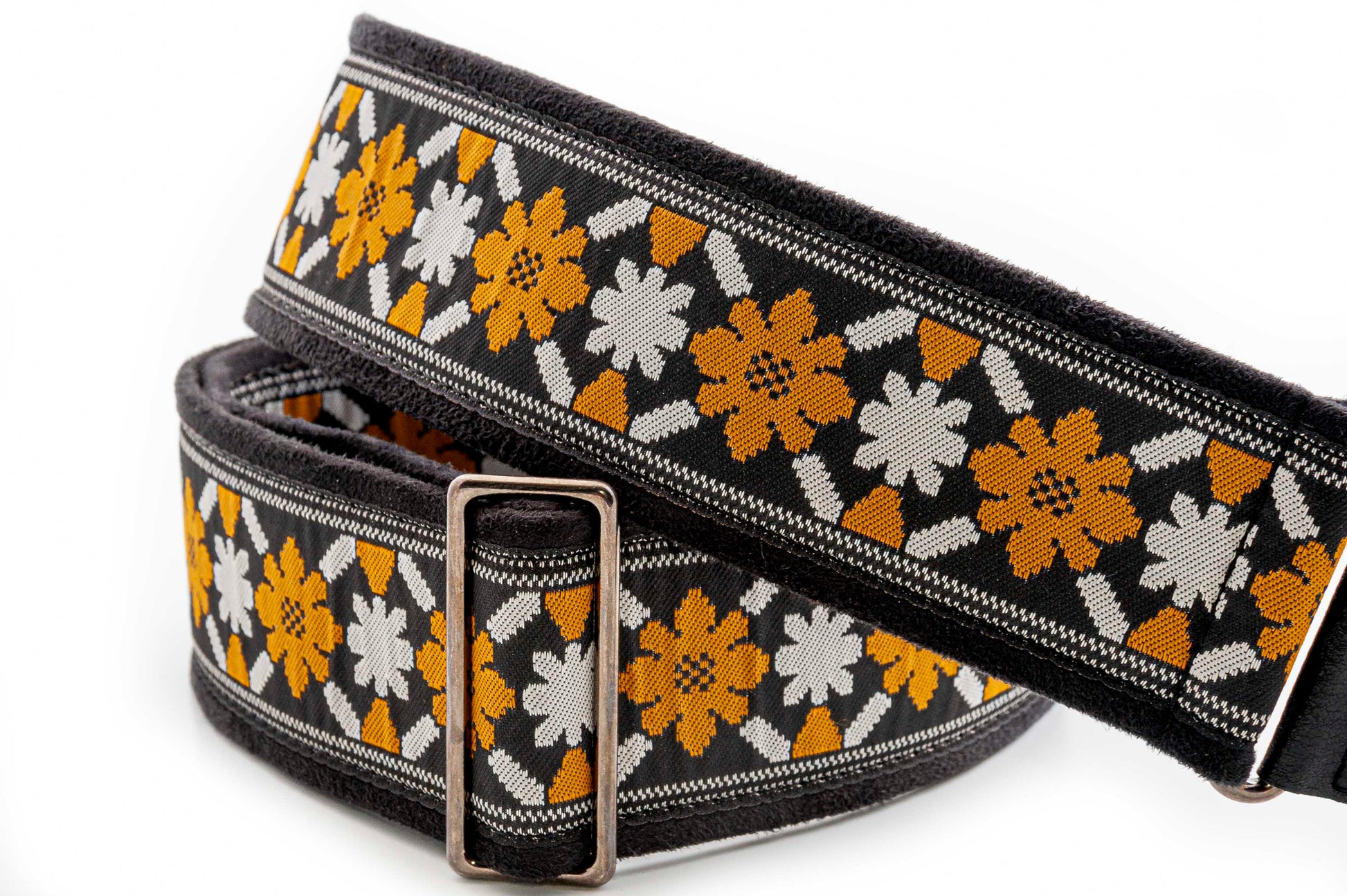 Courroie modèle LEGEND CASINO, tissu Jacquard, largeur 6 cm, longueur 85 à 150 cm, porte-médiators intégré, noir