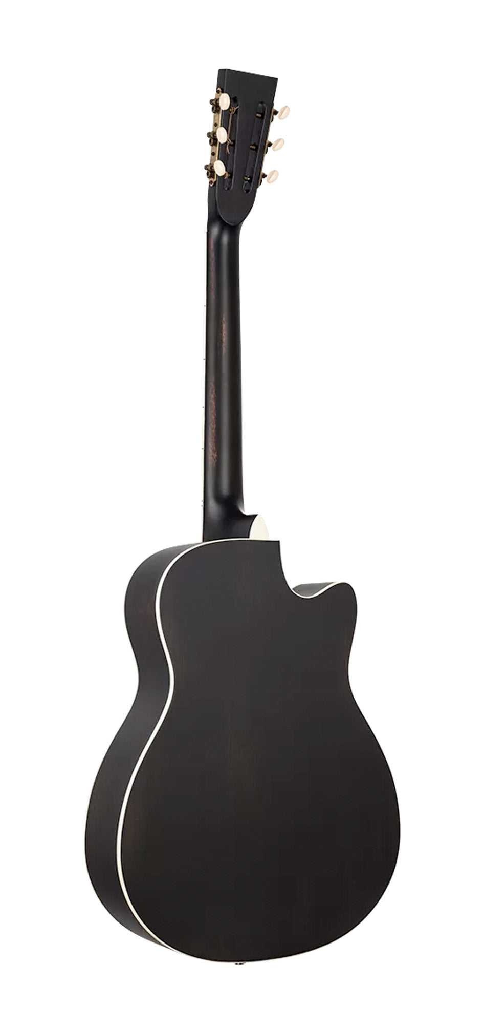 RRG40CE, pan coupé, table acajou, f/e acajou, manche acajou, touche blackwood, micro Lipstick, noir satiné, gaucher