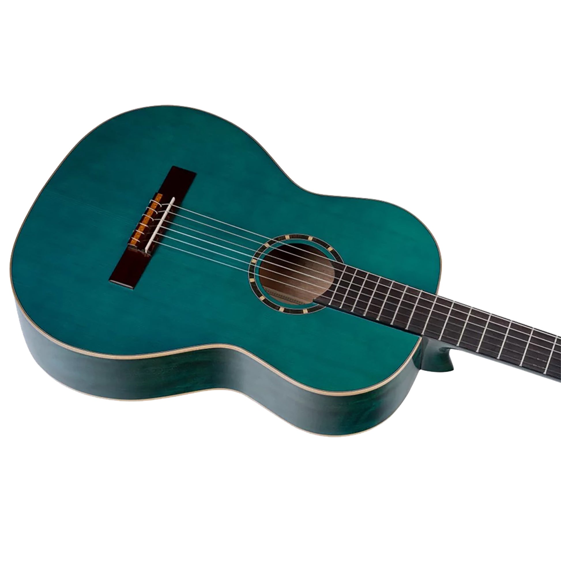 R121SNOC, modèle Slim Neck, table épicéa, fond & éclisses acajou, manche acajou (sillet 48 mm), housse, bleu océan brillant