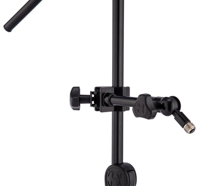 Support pour micro, attache sur pieds ronds ou carrés jusqu'à 3.5 cm d'épaisseur, noir