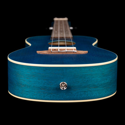 RUOCEAN, modèle Concert, table okoume, fond & éclisses okoume, manche acajou, bleu satiné