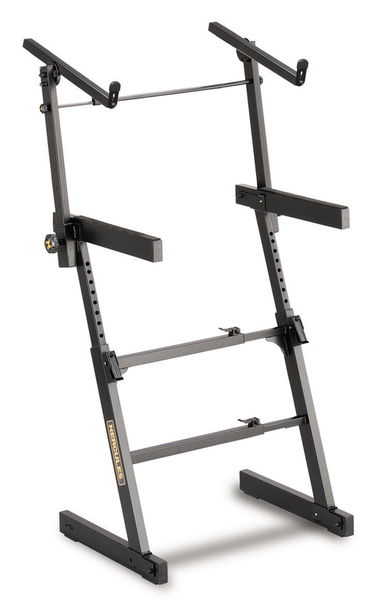 Support double clavier en Z (KS400B avec complément EZ), système AutoLock intégré et pieds caoutchouc réglables