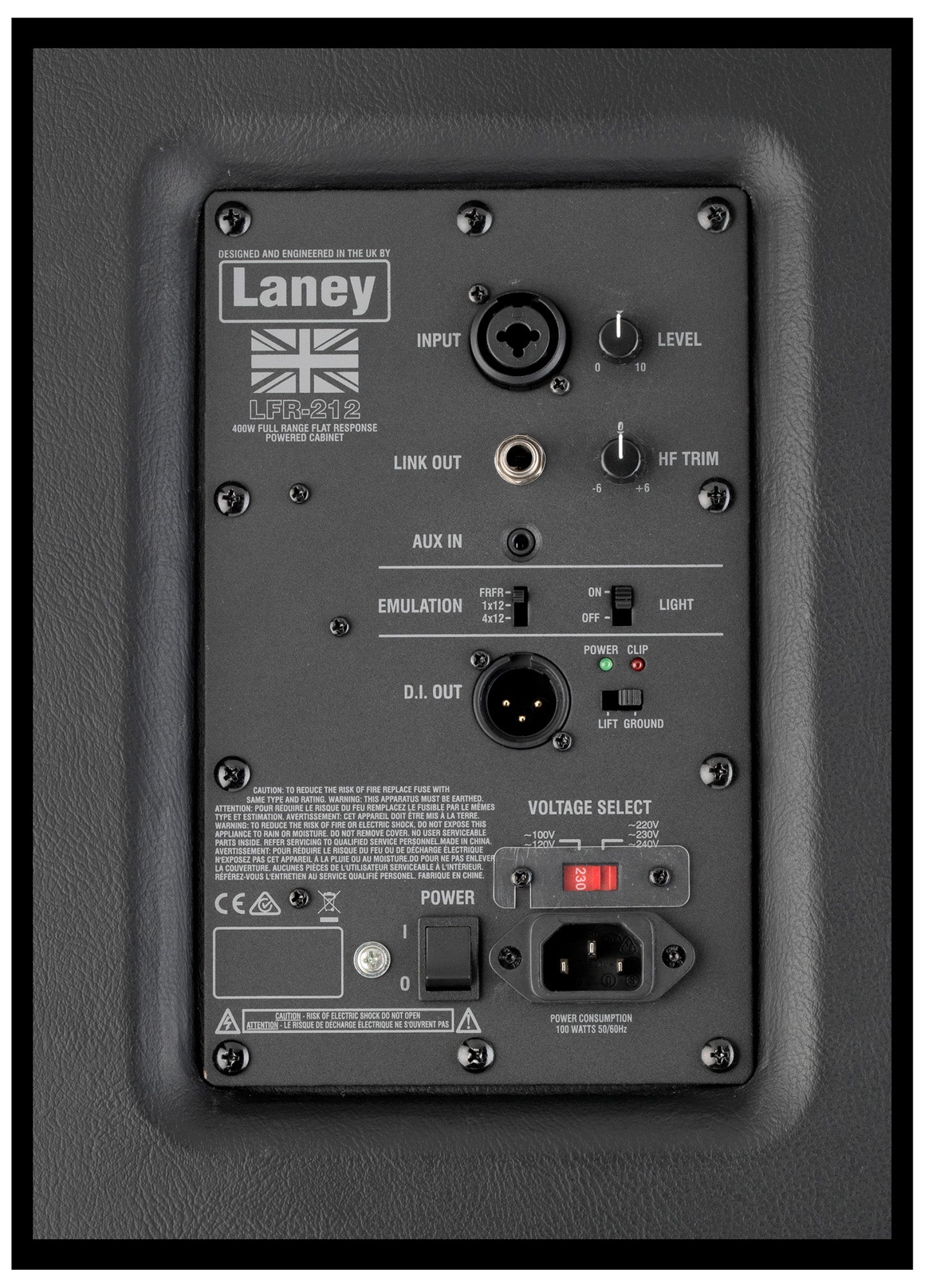 Enceinte amplifiée LFR-212, 800W, 2x HP 12", compression Lavoce 1", entrée combinée XLR/Jack, émulations d'enceintes, noir