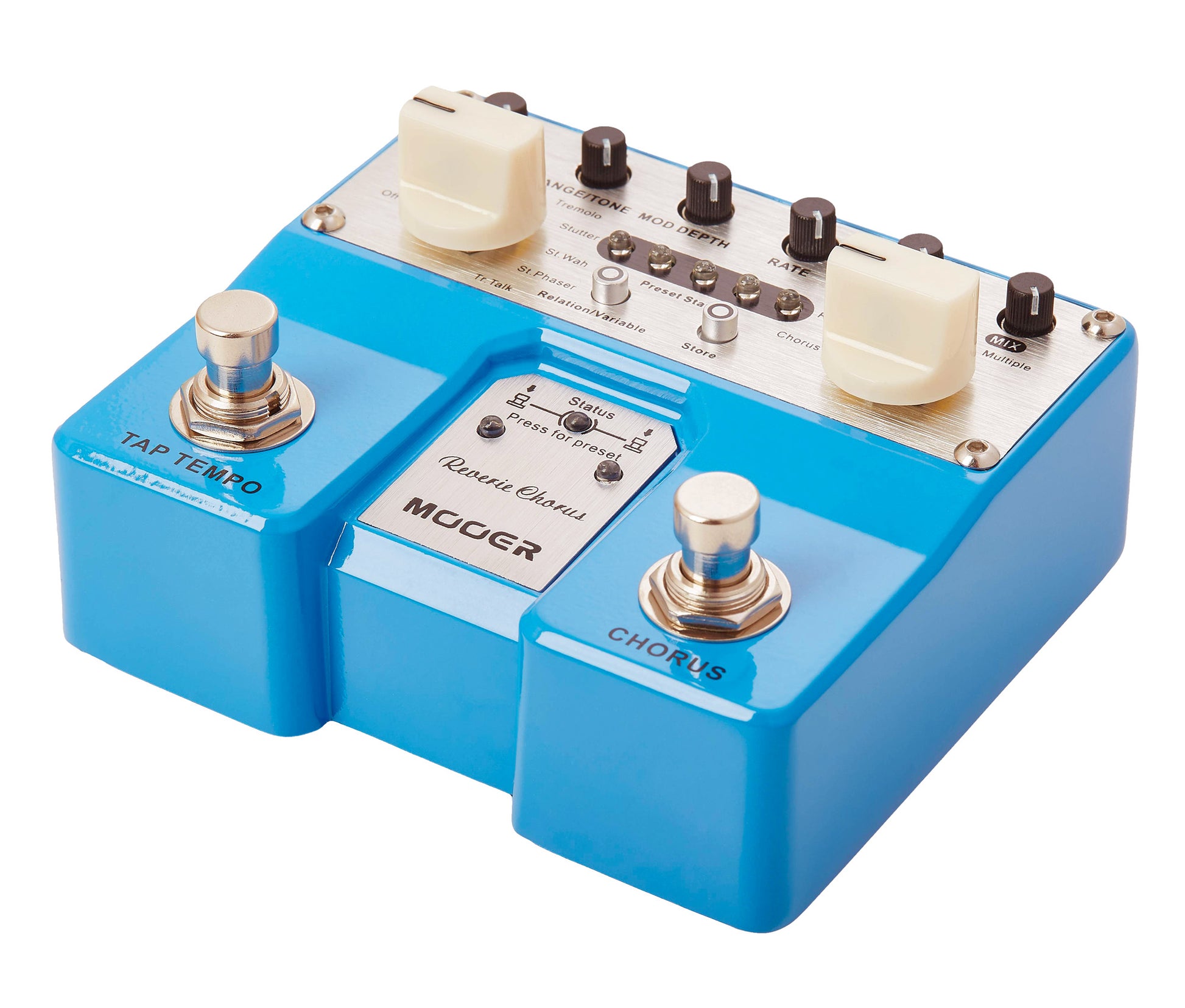 Pédale REVERIE CHORUS, chorus numérique 5 modes plus 8 effets de modulation, 5 presets utilisateur, bleu