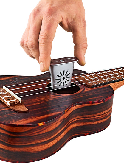 Humidificateur pour ukulélé et instruments taille 1/4 & 1/2, placement dans la rosace entre les cordes, noir