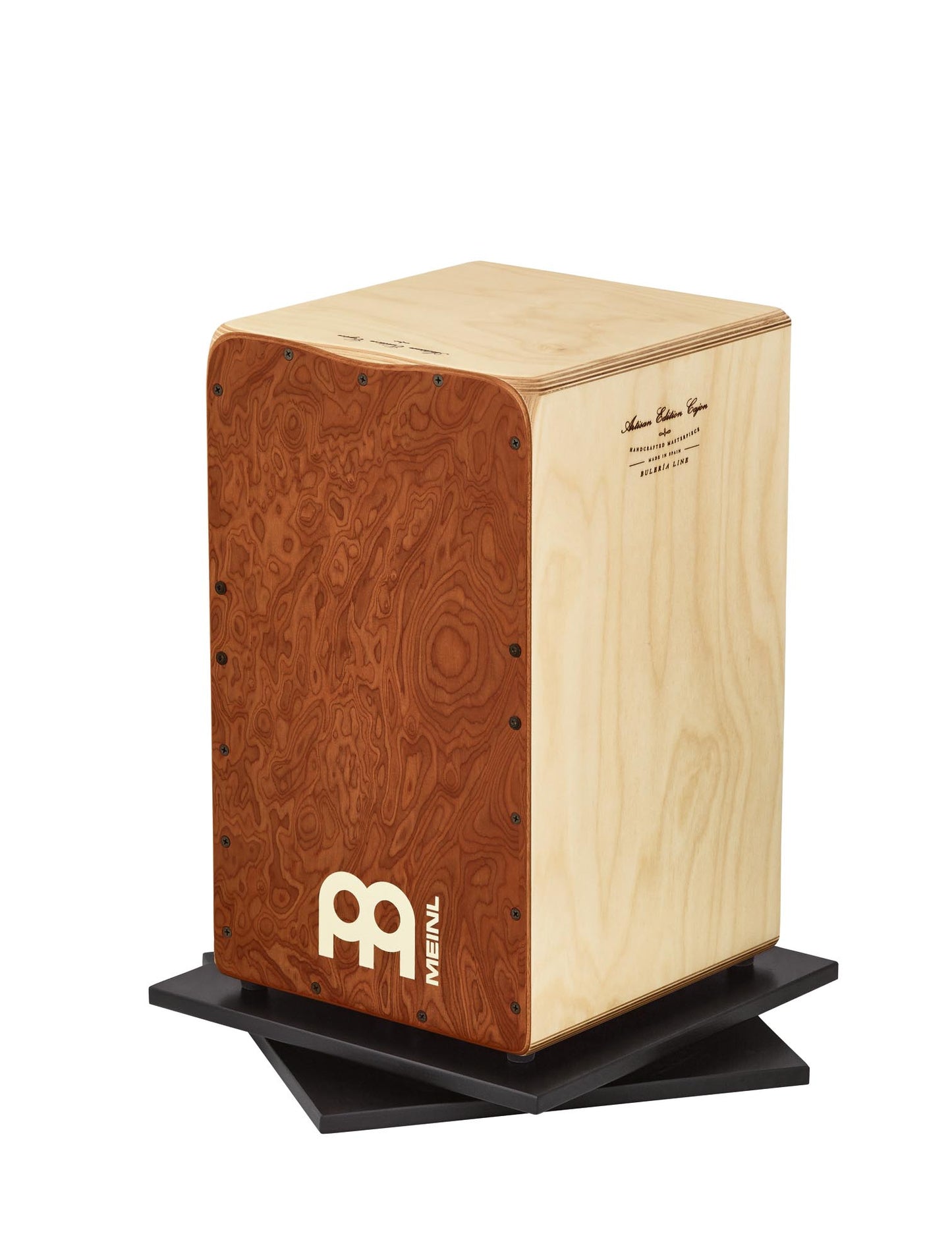 Pivoteur bouleau pour cajon, 35 x 35cm, rotation à 360°, stable et centré, noir
