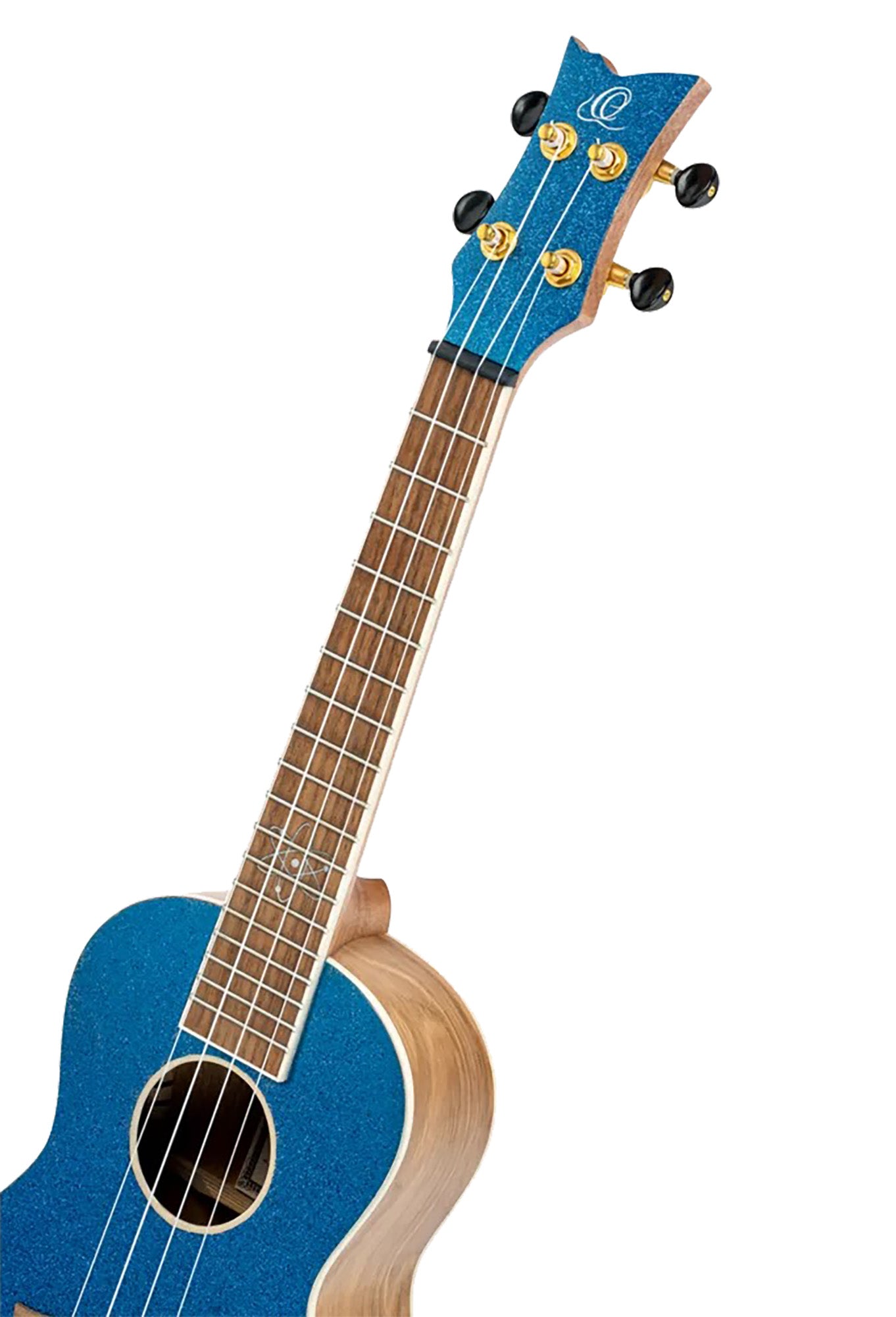 RUEL-MBL, modèle Concert, table épicéa, fond & éclisses catalpa, manche acajou, housse luxe, bleu métallisé brillant