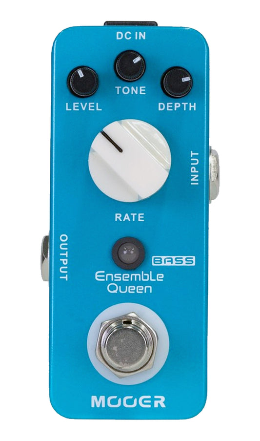 Pédale ENSEMBLE QUEEN, chorus pour basse, boîtier métal, true bypass, bleu