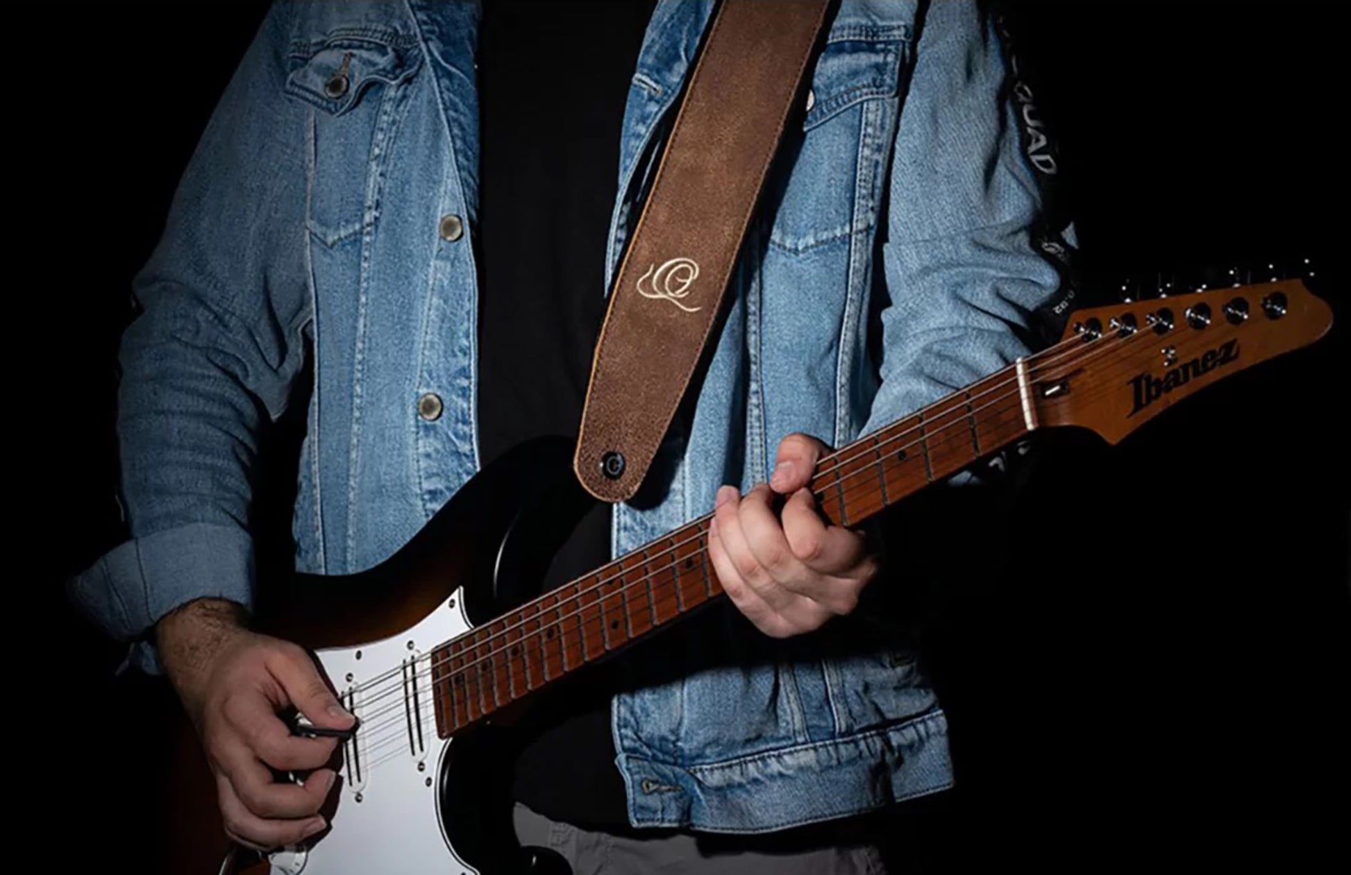 OSAR-7, courroie guitare, série Artist, cuir, largeur 7 cm, longueur 145 cm, sand blasted rock