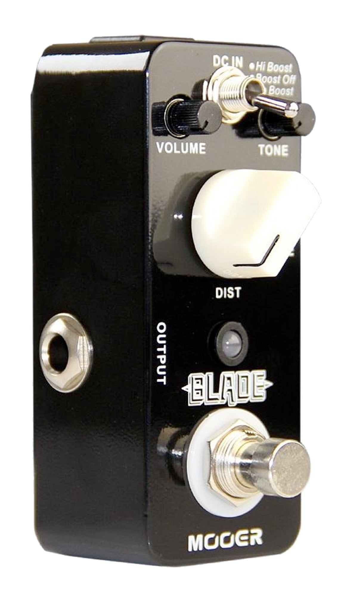 Pédale BLADE, distorsion 3 modes (Lo Boost/Boost Off/Hi Boost), boîtier métal, true bypass, noir