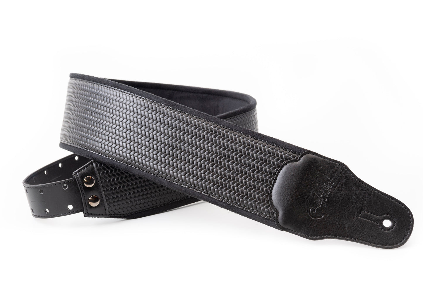 Courroie modèle B-BOND 80, extérieur synthétique, largeur 8 cm, longueur 95 à 150 cm, porte-médiators intégré, noir