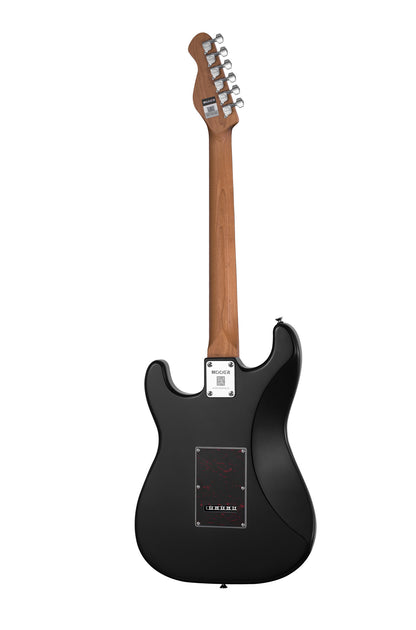 MOOER MSC10PRO, corps peuplier, manche érable torréfié satiné, touche ébène tech, noir, avec housse