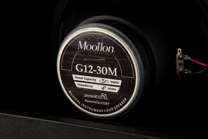Enceinte guitare, 30W (8 ohms), 1 x 12" Moollon G12-30M, connecteur jack, poids: 14 kg, dimensions: 47 x 50 x 23 cm, noir