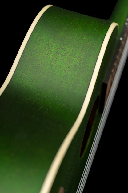 RUFOREST, modèle Concert, table okoume, fond & éclisses okoume, manche acajou, vert satiné