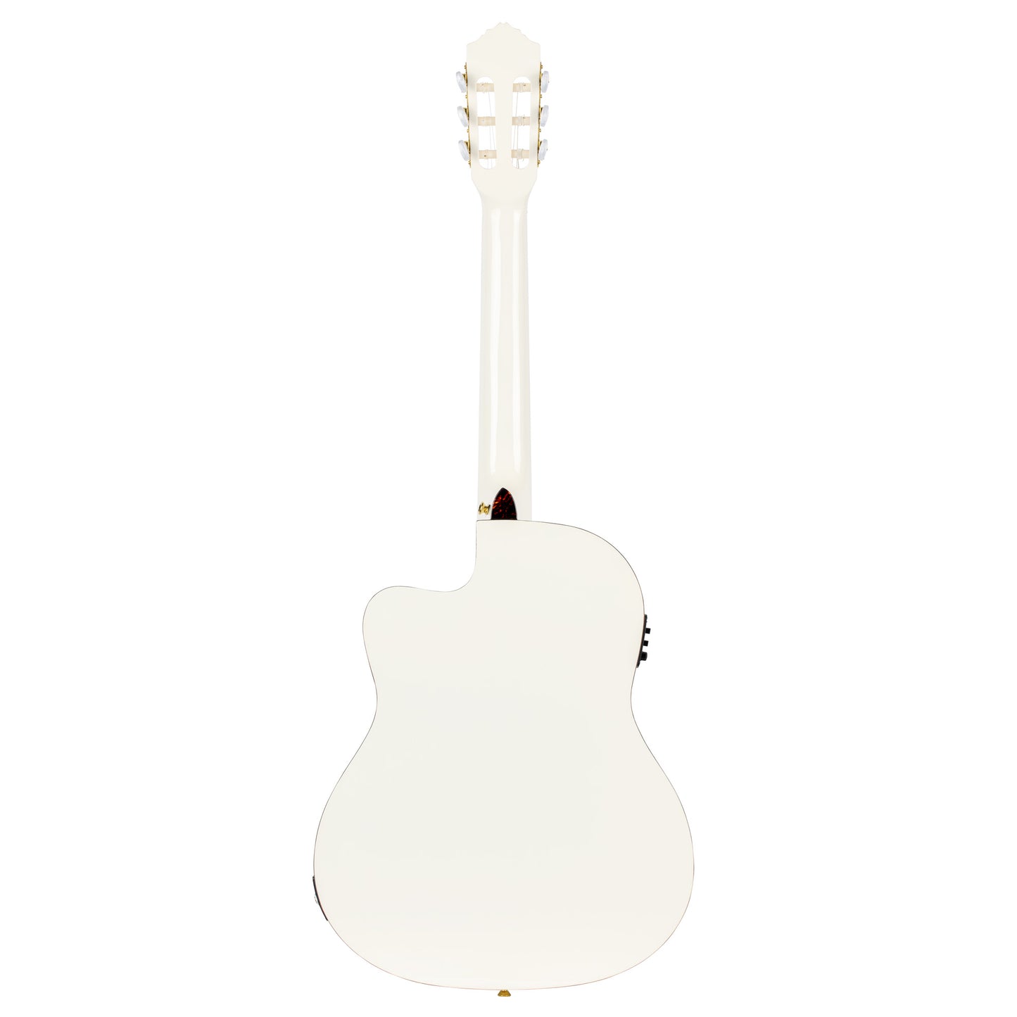 RCE145, modèle à caisse fine, pan coupé, EQ MagusPro, table épicéa massif, manche acajou (sillet 48 mm), blanc brillant